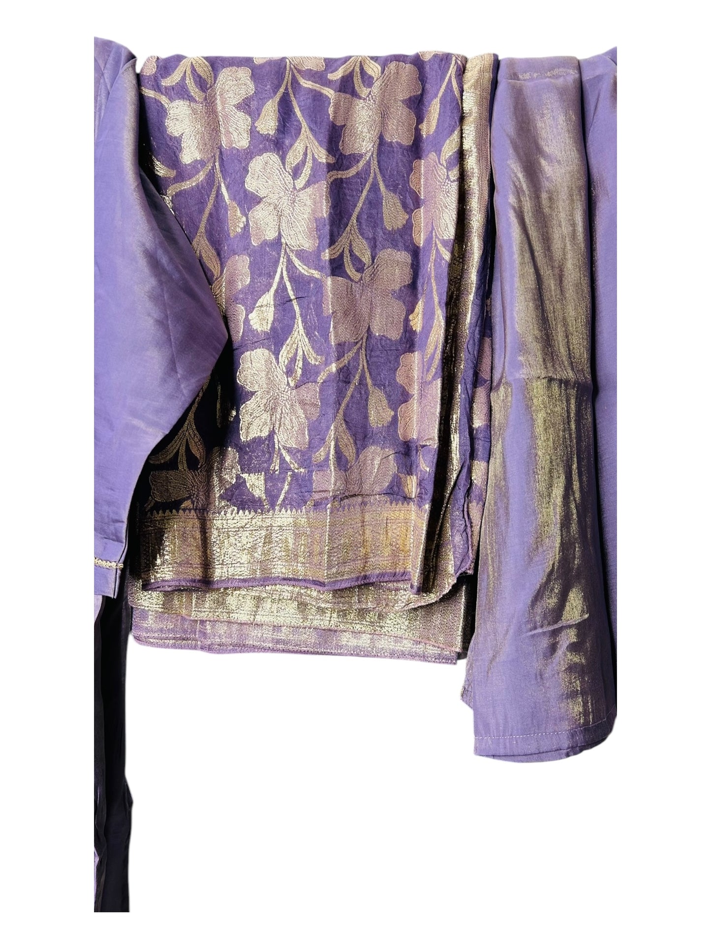 Purple Roman Silk Suit set