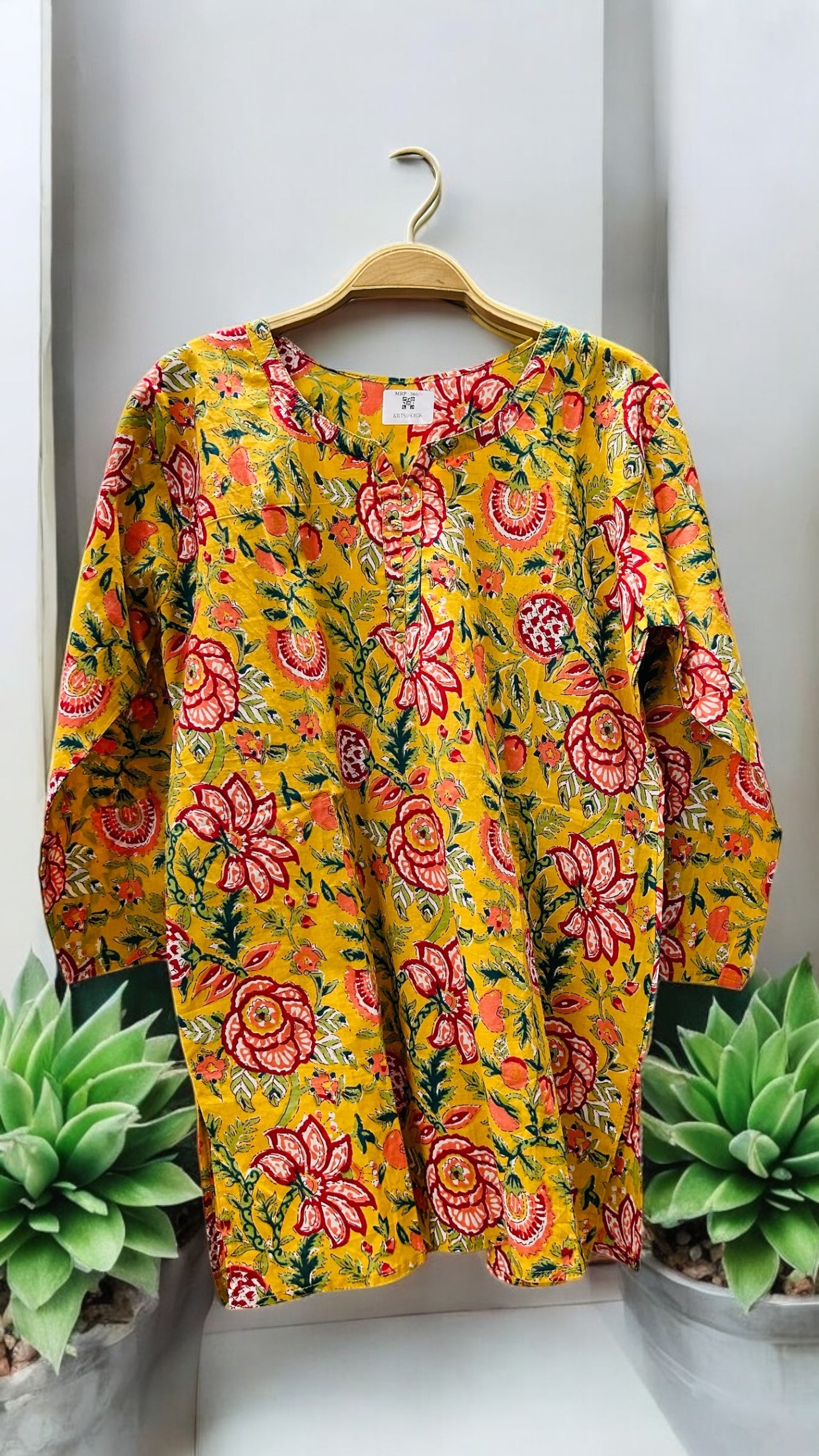 Yellow Kalamkari Kurti