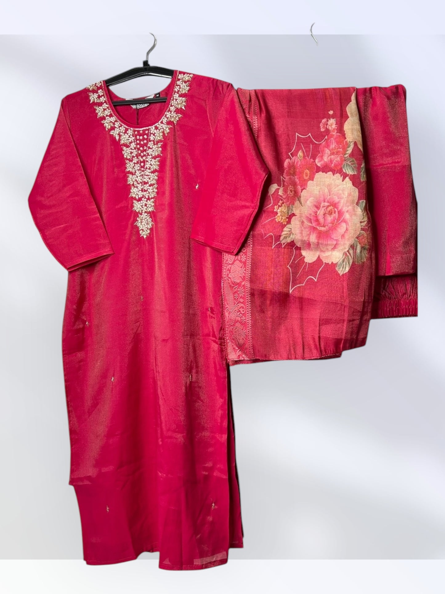 Pink Roman Silk Suit