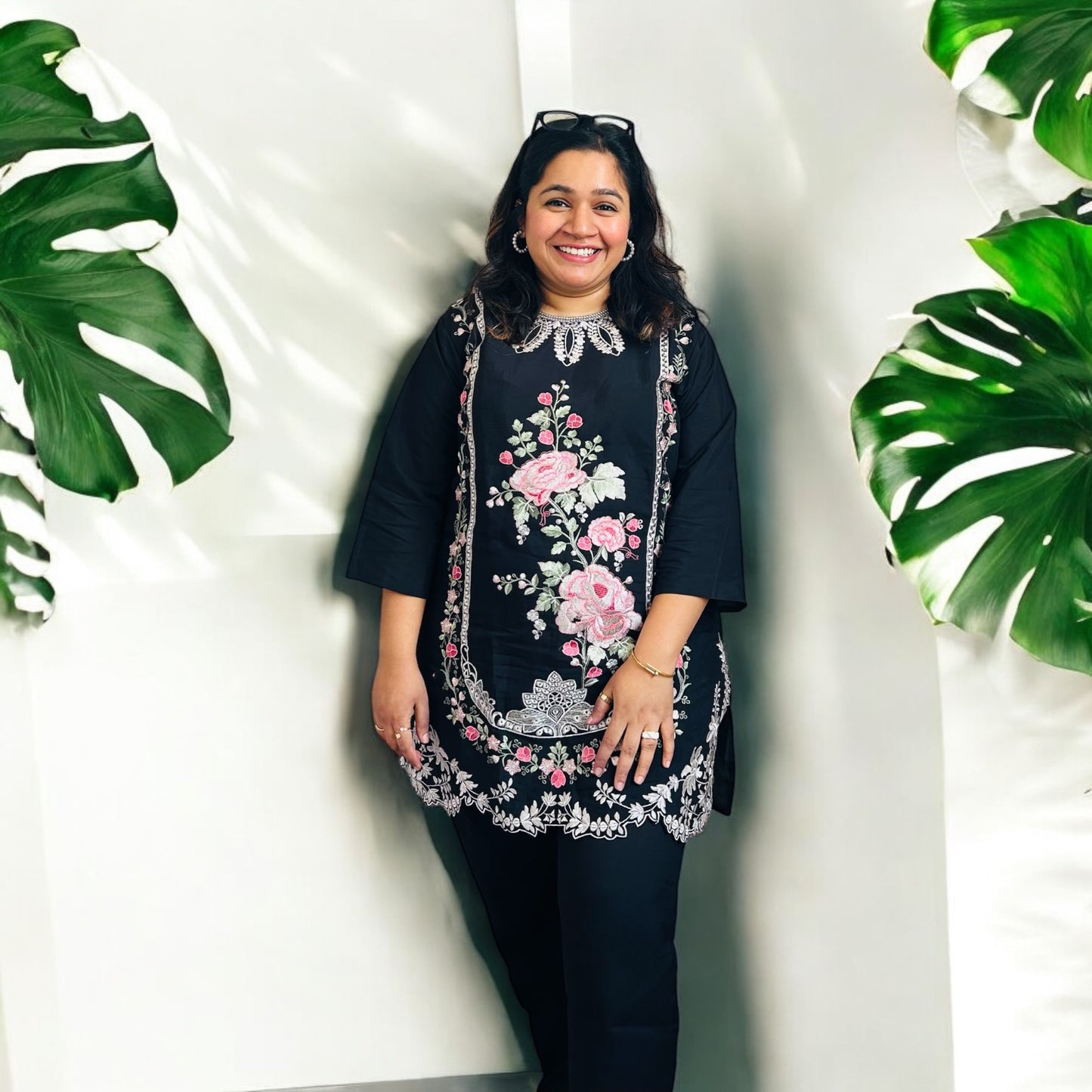 Black Fulkari Co-ord Set