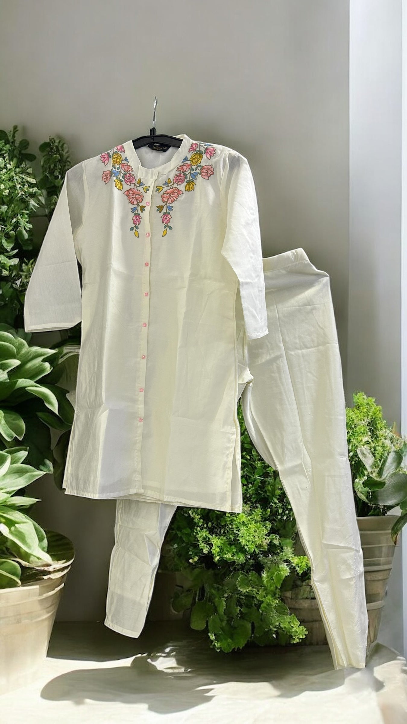 White Chic Embroidered Co-ord