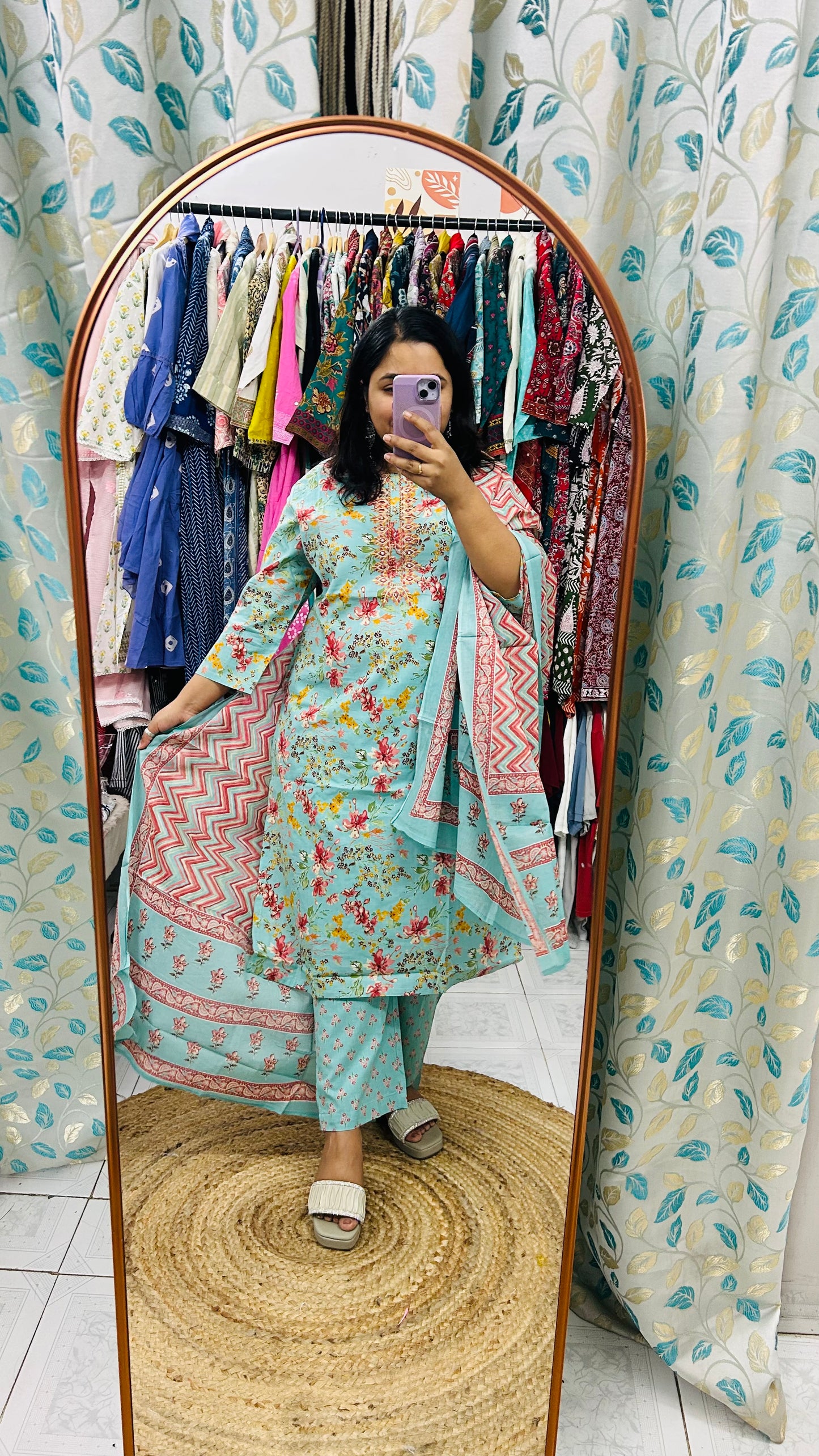 Floral Pure Cotton Suit