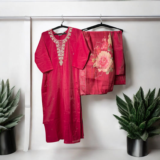 Pink Roman Silk Suit
