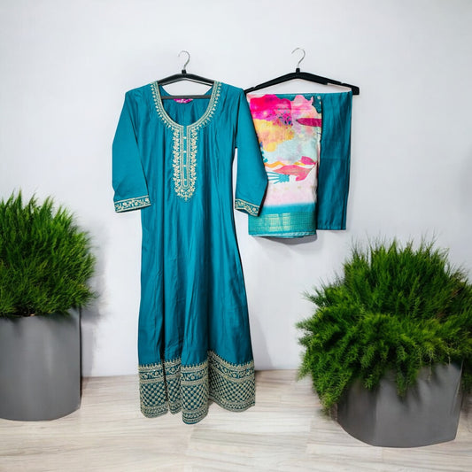 Blue Roman Silk Suit set