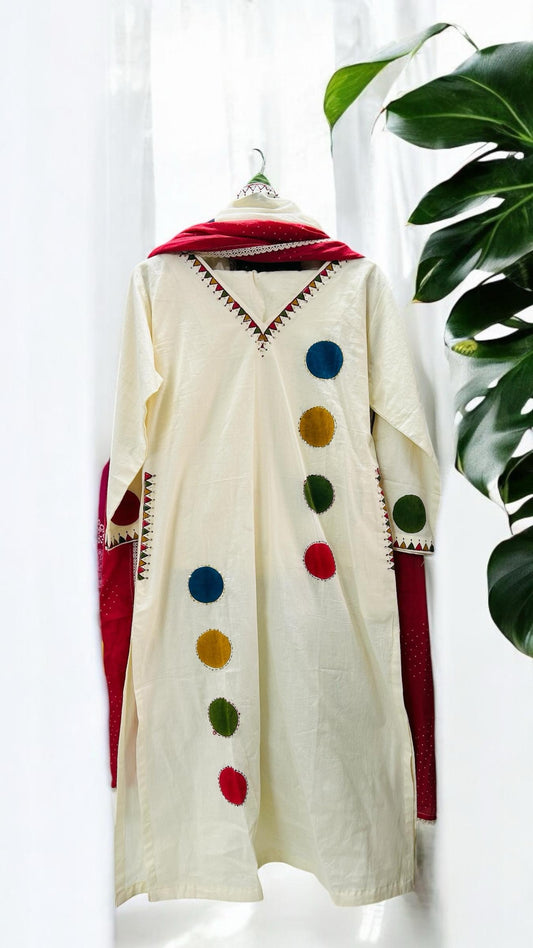 Polka beige Suit set
