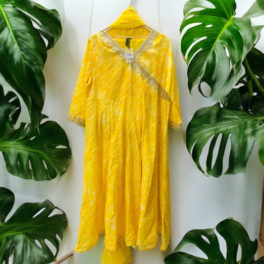 Yellow Angrakha Suit